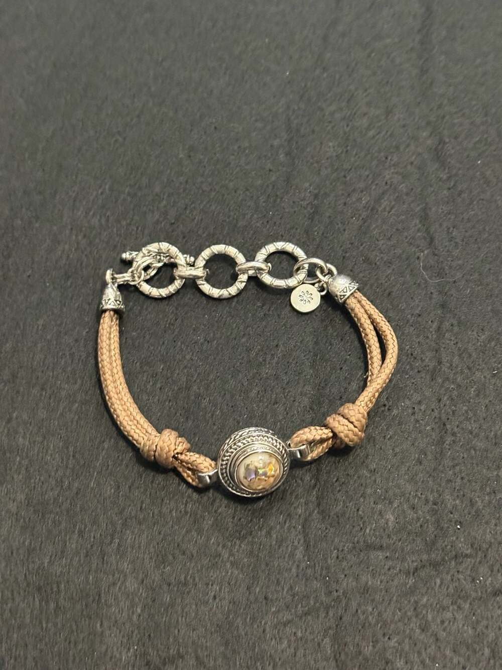 Vintage Silpada Retired Mixed-Media Multi-Strand Cord Bracelet Silver GSCL Tag